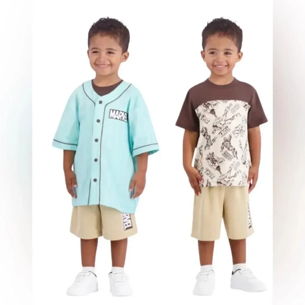 Marvel Boy's Jersey Shirt Tee Shorts Set Size 2T NWT